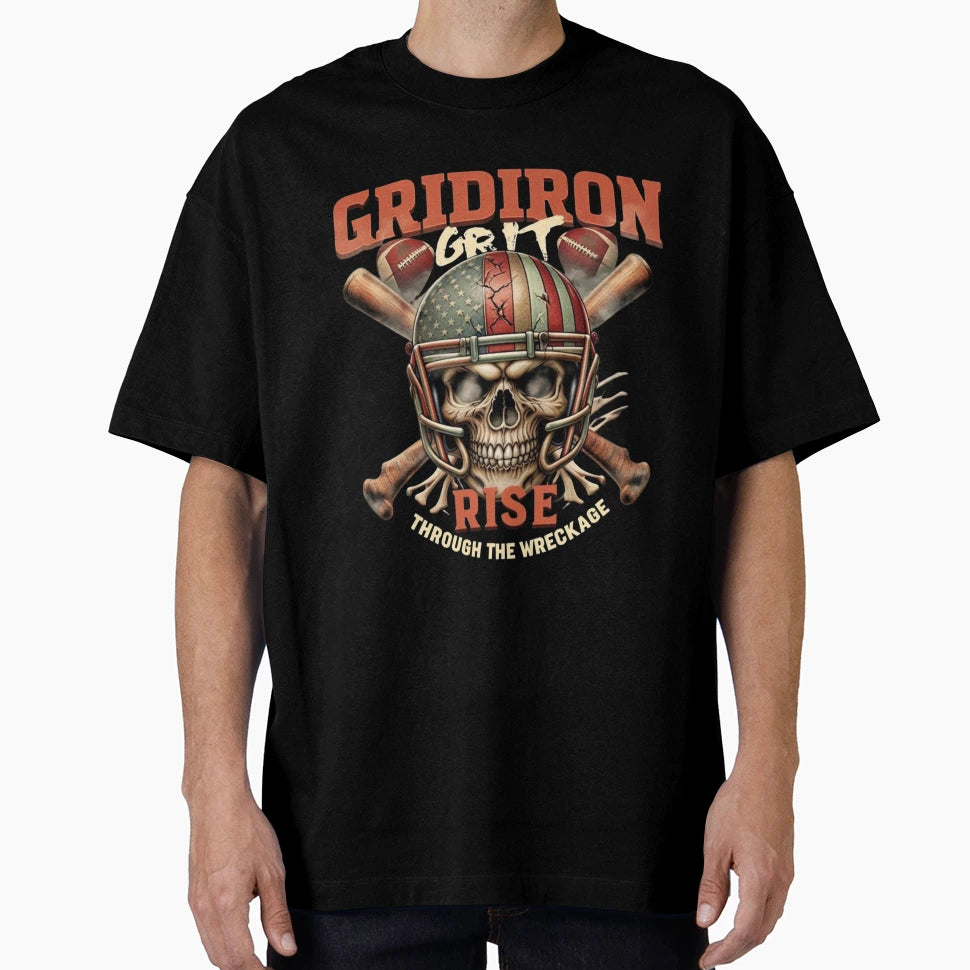 Skull Football Helmet T-Shirt - Streetwear Style for Adults - T-Shirt, Sweatshirt, Hoodie