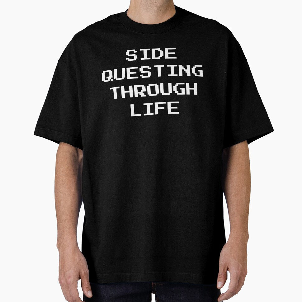 Side Questing Through Life Black by TheVibeMerchant - Adult & Kids T-Shirts, Sweatshirts & Hoodies apparel design preview 1