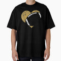 Football Heart Cutout Gold White T-Shirt - Aesthetic Graphic for Adults - T-Shirt, Sweatshirt, Hoodie