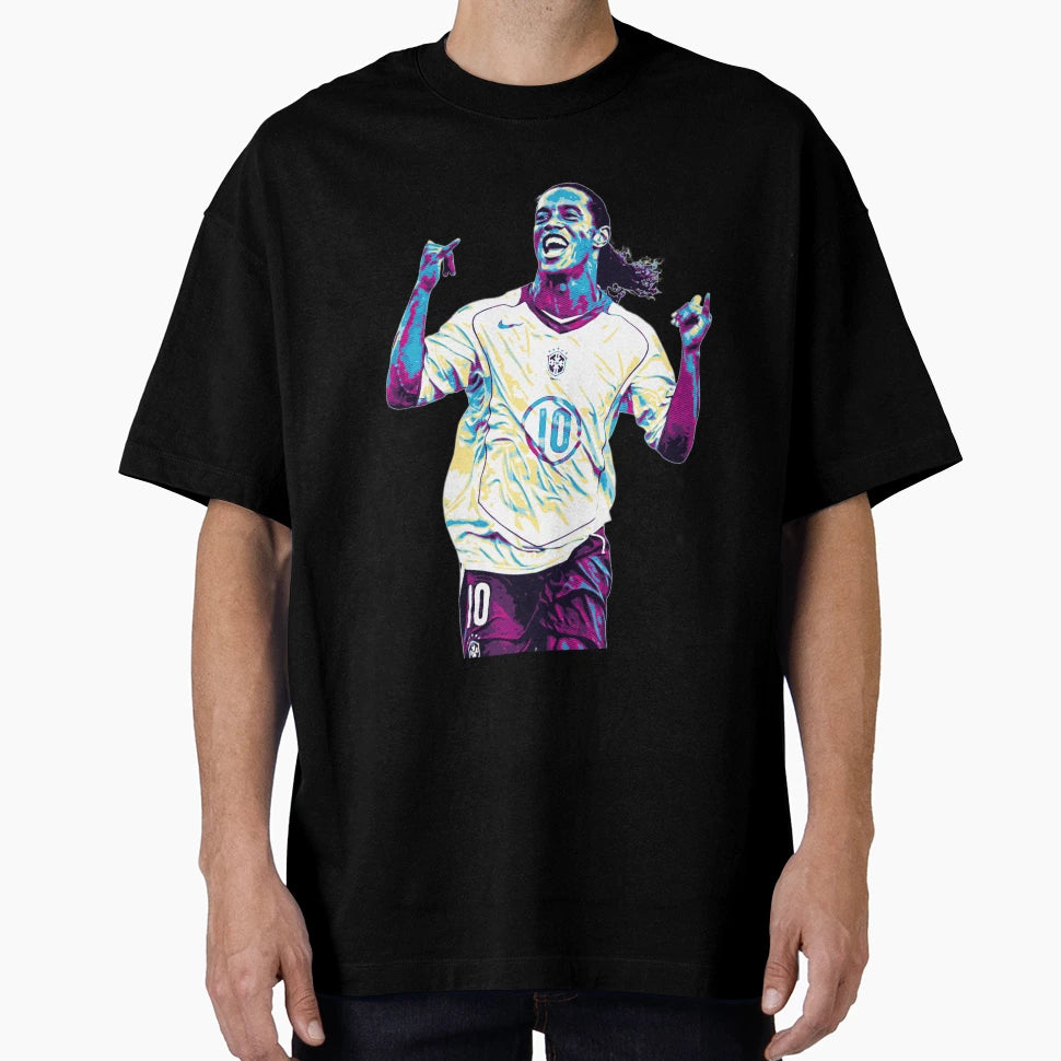 Ronaldinho Brazil Team T-Shirt - Casual Everyday Wear for Adults - T-Shirt, Sweatshirt, Hoodie