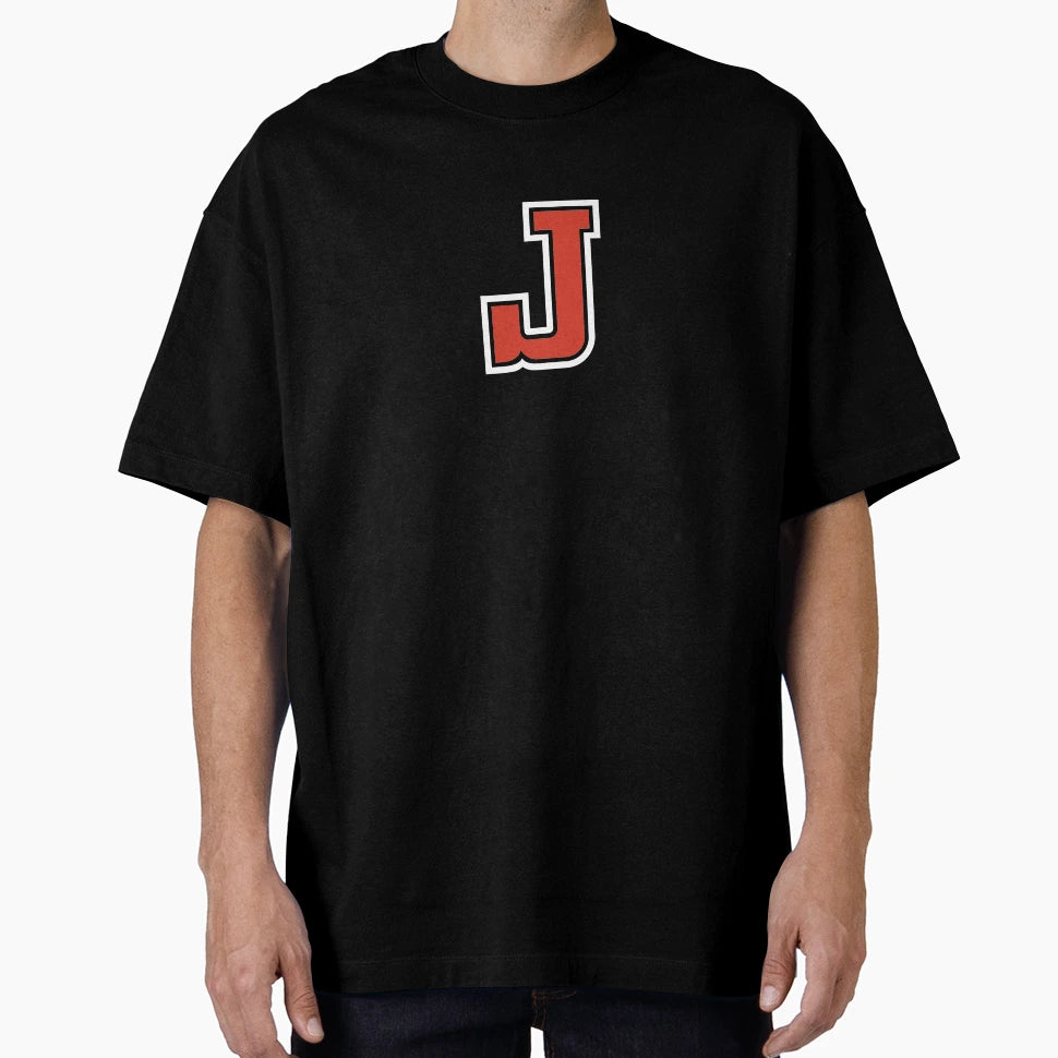 Letter J Initial J Varsity Red T-Shirt - Minimalist Print Men Women - T-Shirt, Sweatshirt, Hoodie