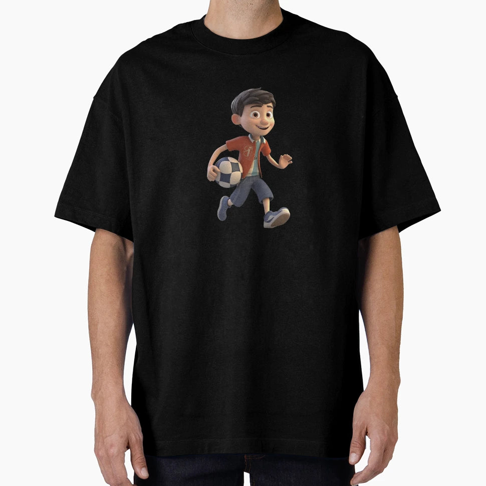 Cartoon Playing Football T-Shirt - Streetwear Style Men Women - T-Shirt, Sweatshirt, Hoodie