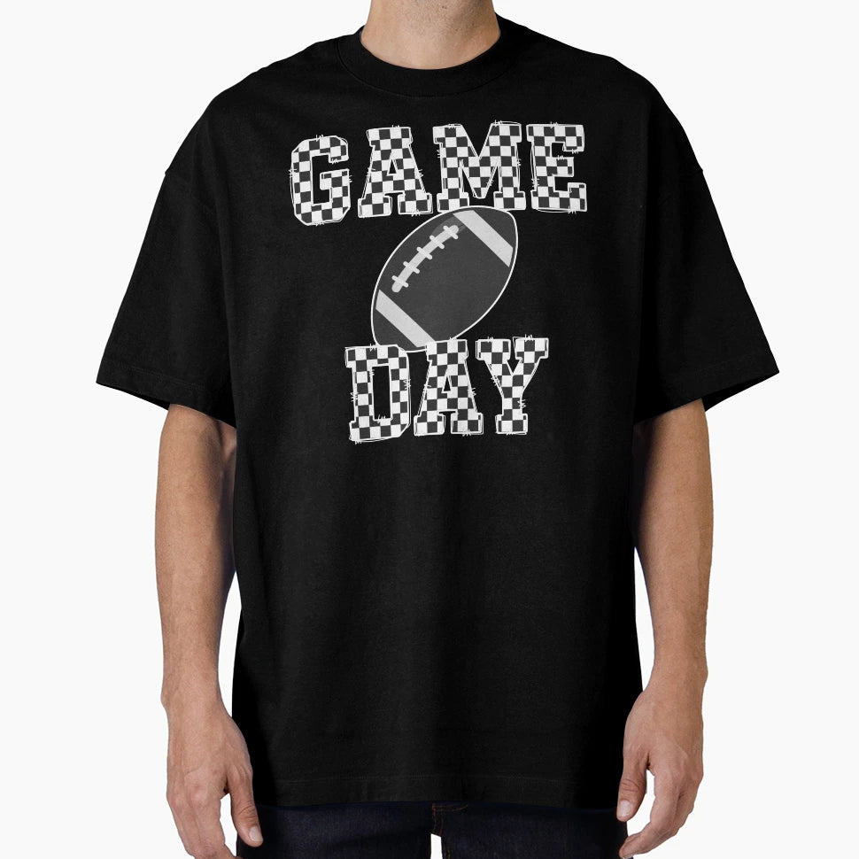Game Day Checker Football T-Shirt - Casual Everyday Wear for Adults - T-Shirt, Sweatshirt, Hoodie