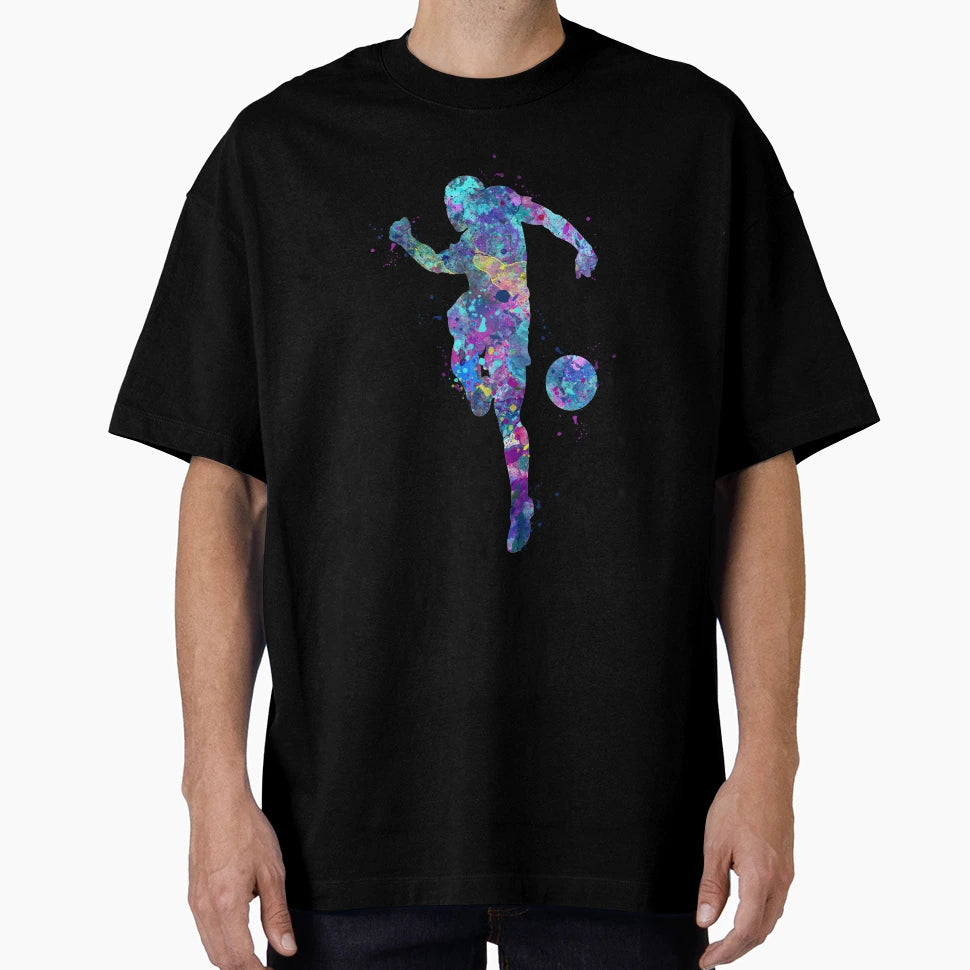 Soccer Player Shooting Pose T-Shirt - Fun Novelty Design Men Women - T-Shirt, Sweatshirt, Hoodie