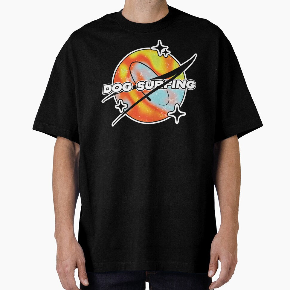 Dog Surfing Melty Space by orlumbuspirate - Adult & Kids T-Shirts, Sweatshirts & Hoodies apparel design preview 1