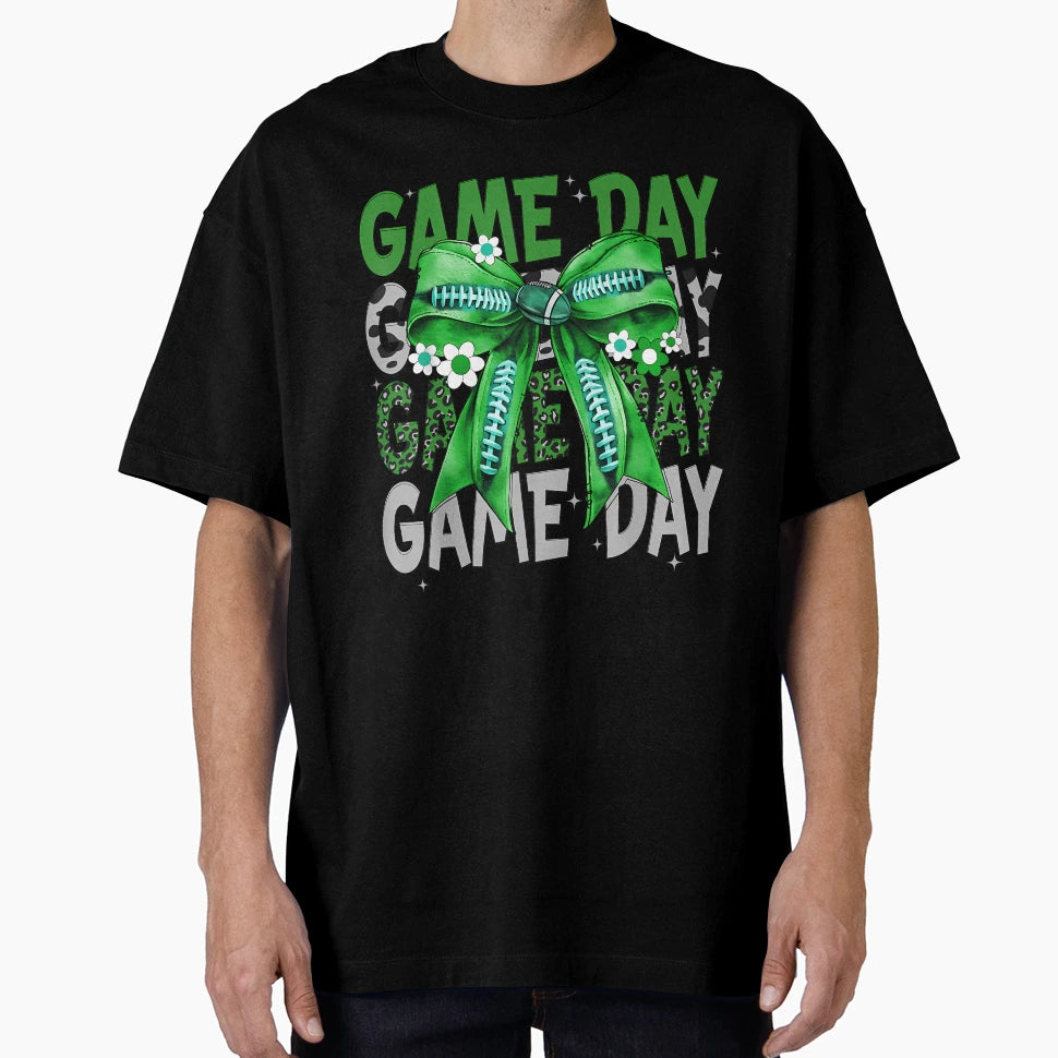 Game Day Football Coquette Bow T-Shirt - Custom Art Print for Adults - T-Shirt, Sweatshirt, Hoodie