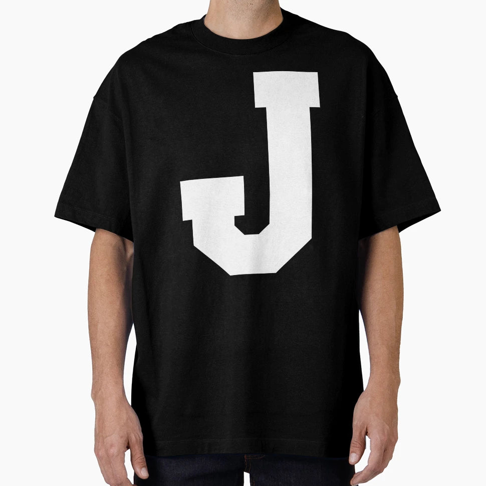 Alphabet White J Sports Letter J T-Shirt - Graphic Print for Adults - T-Shirt, Sweatshirt, Hoodie