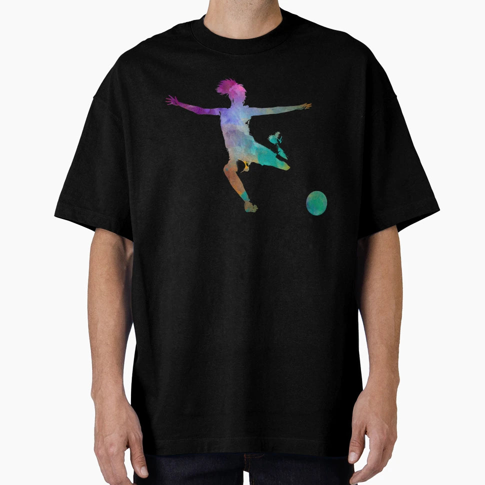 Soccer Player 03 Watercolor T-Shirt - Aesthetic Graphic Men Women - T-Shirt, Sweatshirt, Hoodie