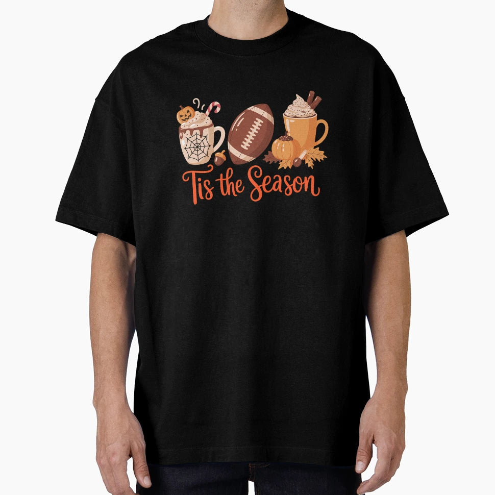 Tis Season Halloween Football T-Shirt - Minimalist Print for Adults - T-Shirt, Sweatshirt, Hoodie
