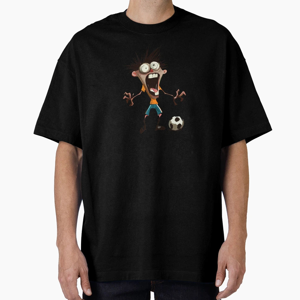 Crazy Football Player Illustration T-Shirt - Trendy Graphic Unisex - T-Shirt, Sweatshirt, Hoodie