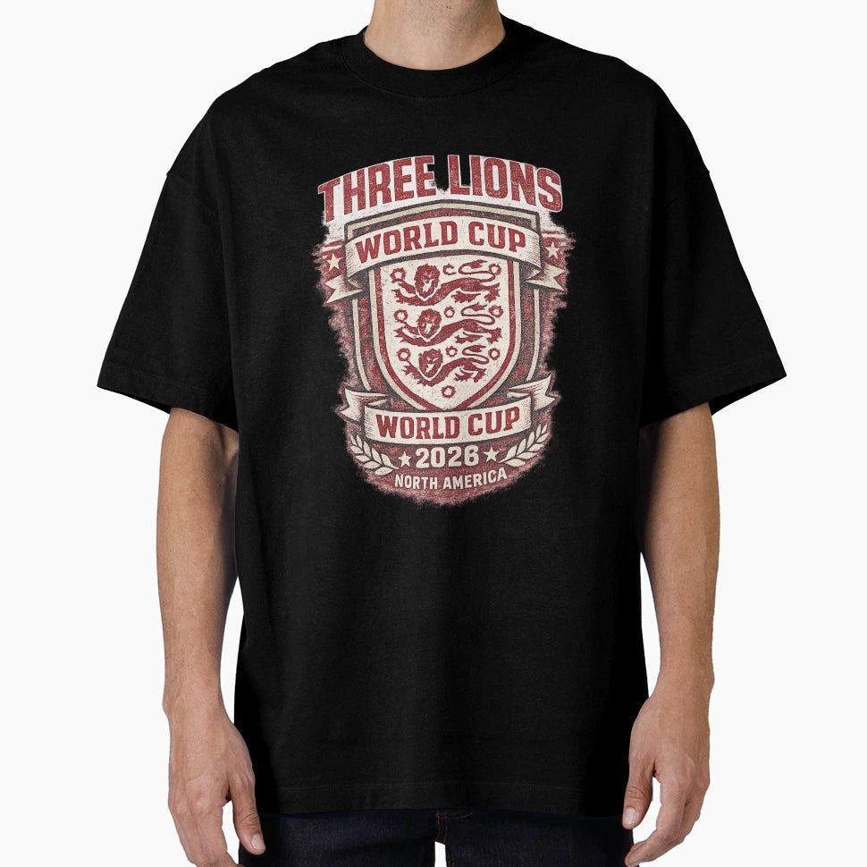Three Lions World Cup 2026 England T-Shirt - Aesthetic Graphic Unisex - T-Shirt, Sweatshirt, Hoodie