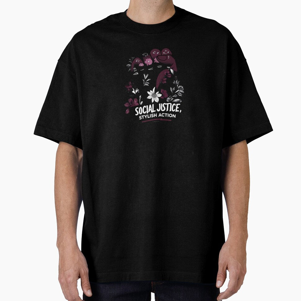 Floral Fist: Social Justice, Stylish Action by - Adult & Kids T-Shirts, Sweatshirts & Hoodies apparel design preview 1