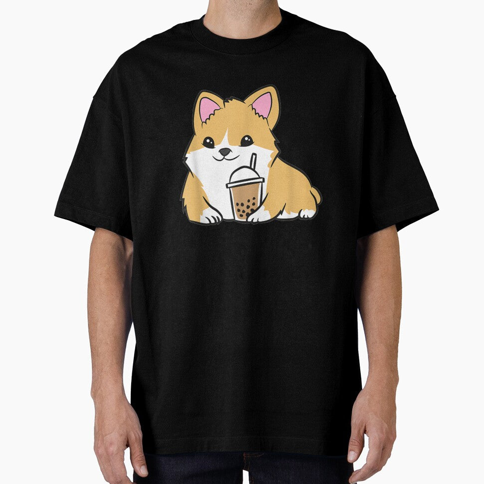 Corgi Bubble Tea Welsh Pearl Milk by tolivia - Adult & Kids T-Shirts, Sweatshirts & Hoodies apparel design preview 1