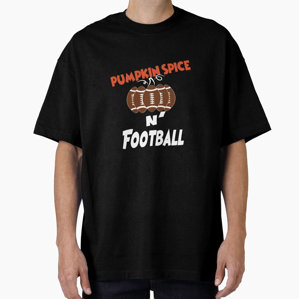 Pumpkin Spice N Football T-Shirt - Minimalist Print for Adults - T-Shirt, Sweatshirt, Hoodie