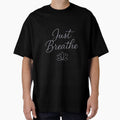 Just Breathe Minimalist Calming Typography with Lotus - Adult & Kids T-Shirts, Sweatshirts & Hoodies apparel design preview 1
