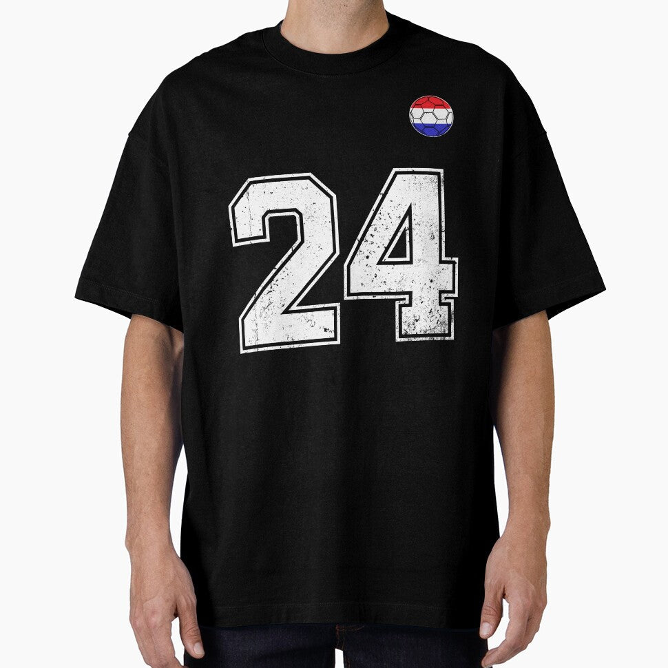 Netherlands Soccer Number 24 Vintage Sports Fan by - Adult & Kids T-Shirts, Sweatshirts & Hoodies apparel design preview 1