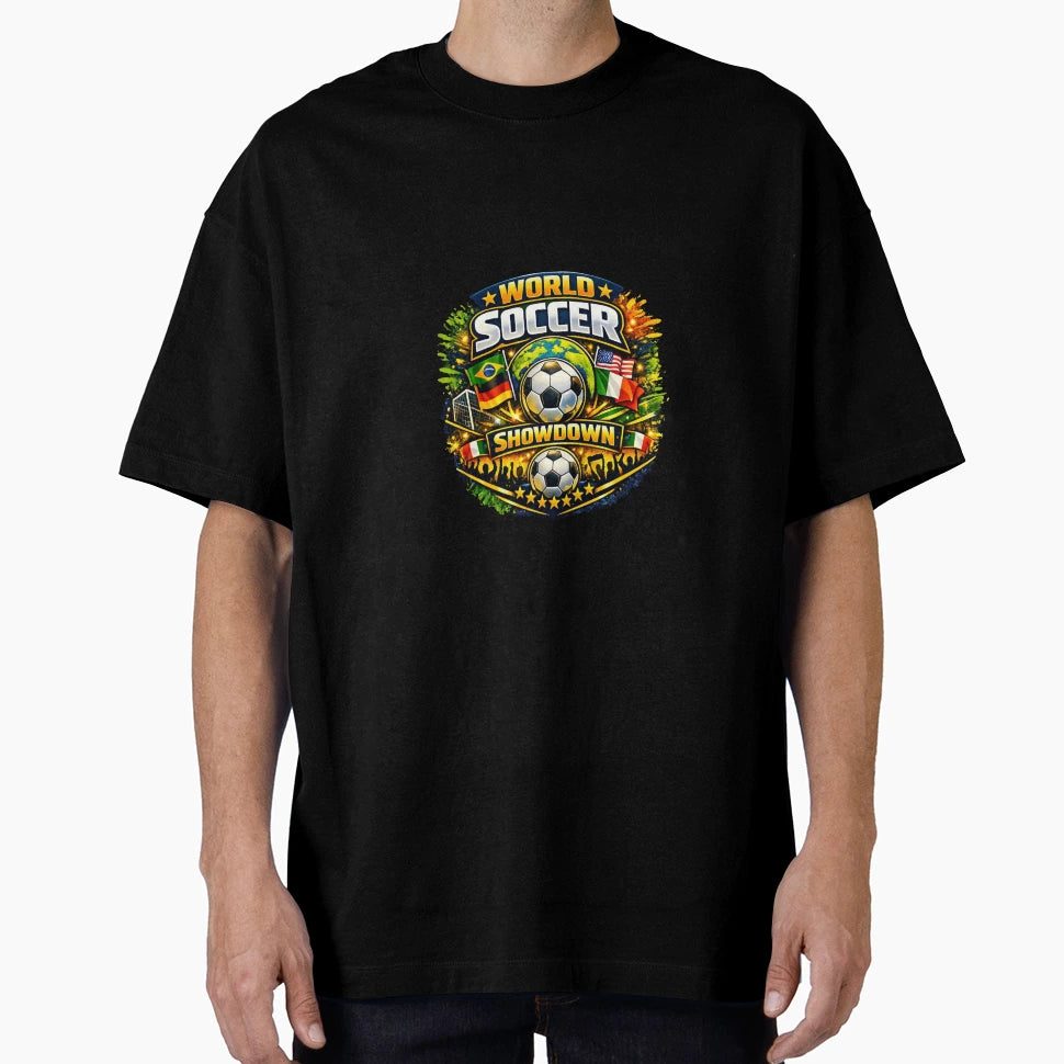 World Soccer Showdown Global Flags Fan T-Shirt - Novelty Apparel Men Women - T-Shirt, Sweatshirt, Hoodie
