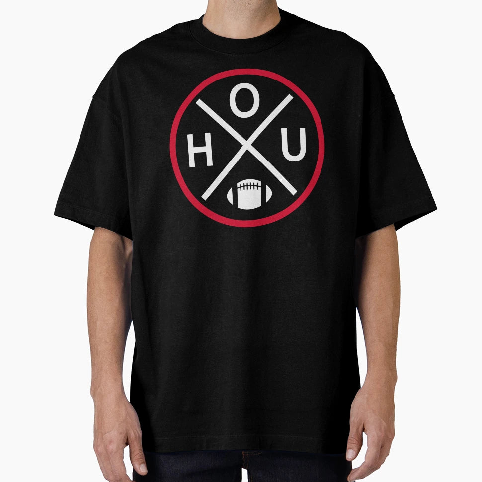 Houston Football Emblem Hou T-Shirt - Unique Graphic for Adults - T-Shirt, Sweatshirt, Hoodie