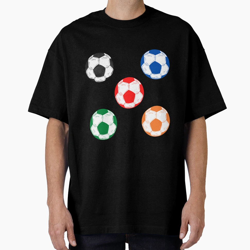 Soccer Ball Multi Colour Combo T-Shirt - Minimalist Print Unisex - T-Shirt, Sweatshirt, Hoodie