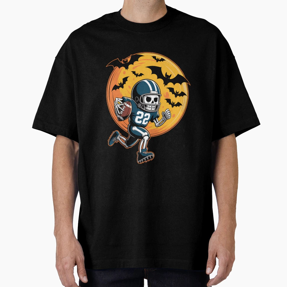 American Football Skeleton Halloween T-Shirt - Unique Graphic Men Women - T-Shirt, Sweatshirt, Hoodie