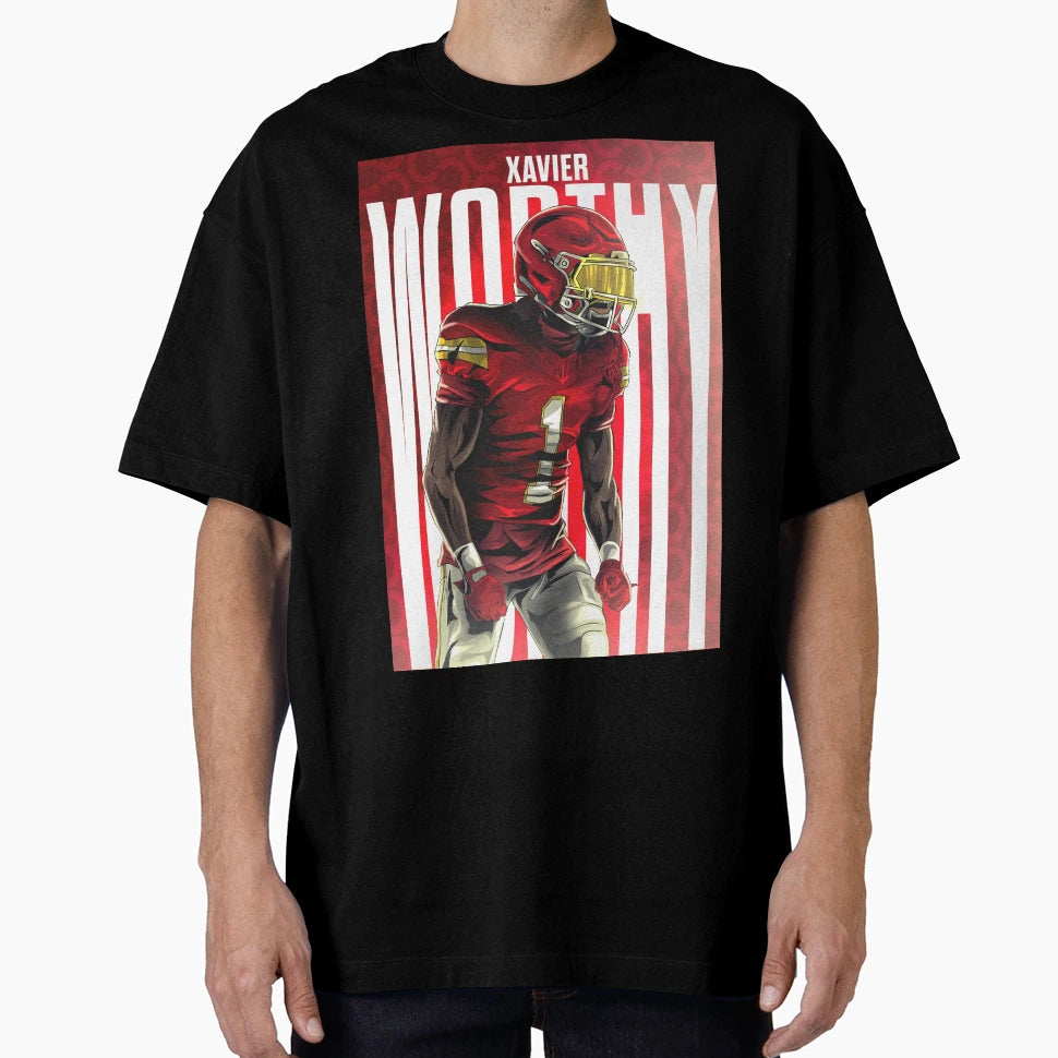Chiefs Wide Reciever Xavier Worthy T-Shirt - Novelty Apparel Unisex - T-Shirt, Sweatshirt, Hoodie