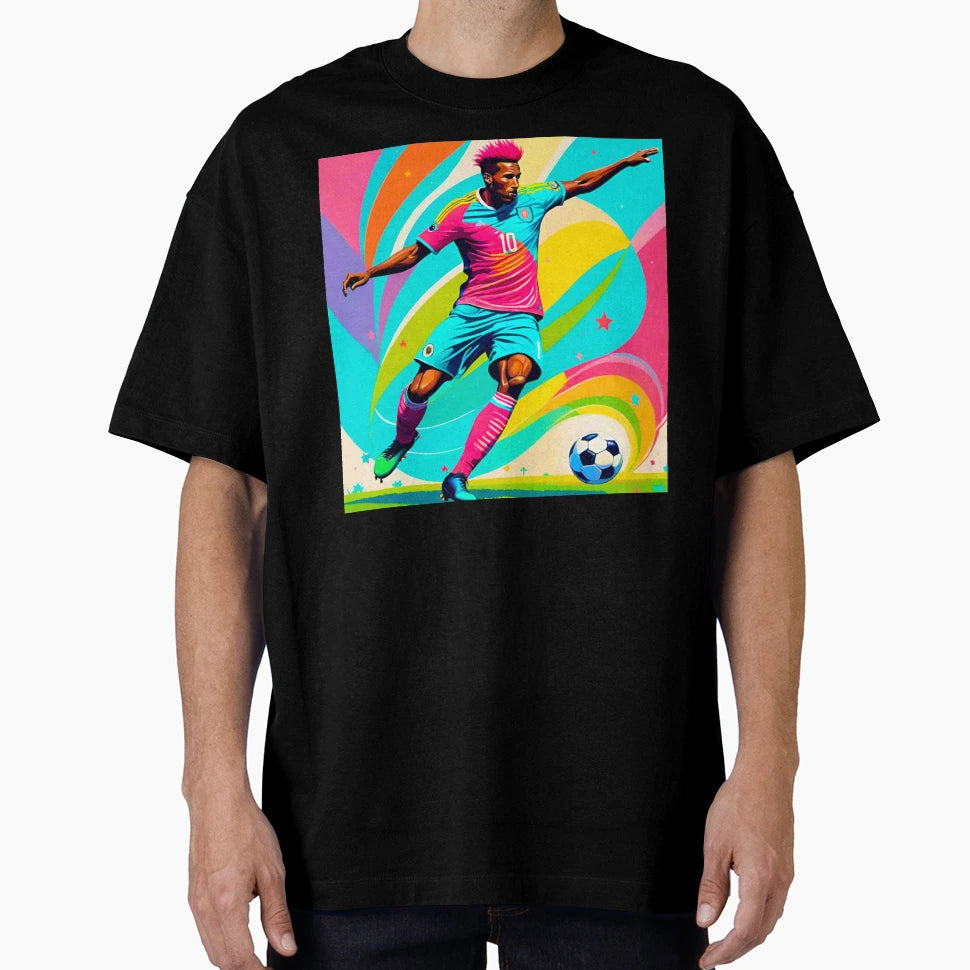 Dynamic And Lively Footballer Art T-Shirt - Unique Graphic for Adults - T-Shirt, Sweatshirt, Hoodie