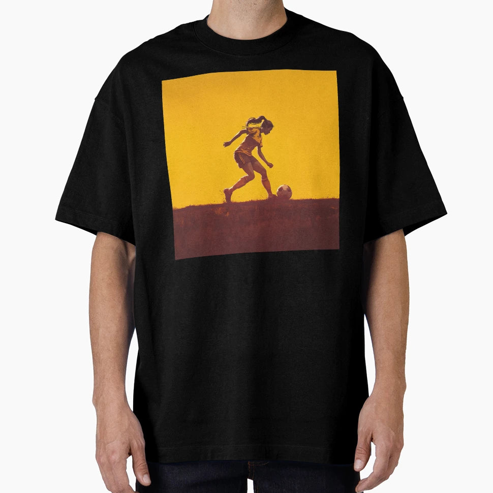 Soccer Silhouette Sunset T-Shirt - Fun Novelty Design for Adults - T-Shirt, Sweatshirt, Hoodie