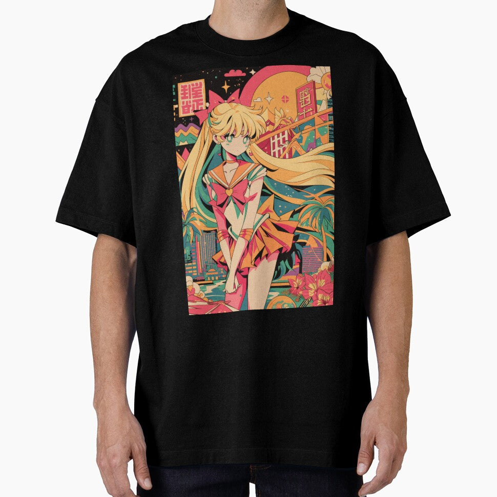 Sailor Venus Vaporwave City Nights by - Adult & Kids T-Shirts, Sweatshirts & Hoodies apparel design preview 1