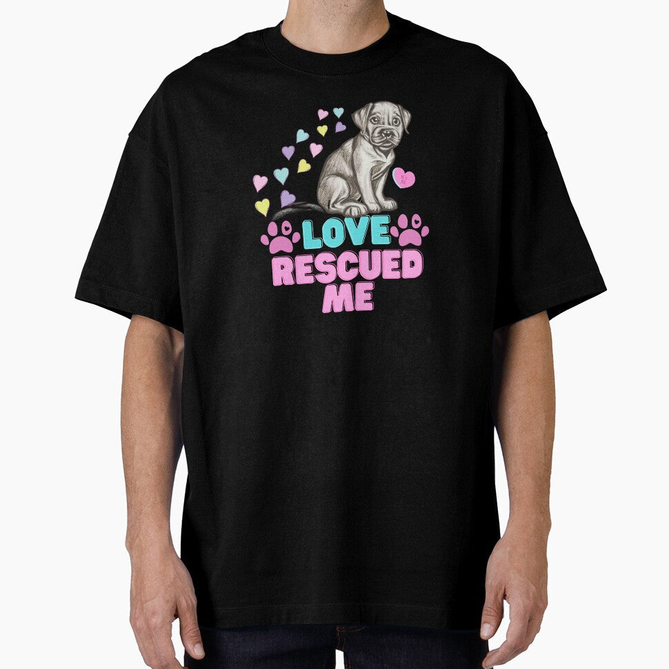 Love Rescued Me Puppy, New Fur Baby Mom, Christmas - Adult & Kids T-Shirts, Sweatshirts & Hoodies apparel design preview 1