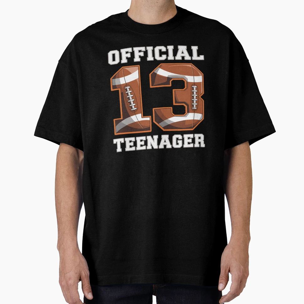 Football 13 Year Old Birthday T-Shirt - Aesthetic Graphic Unisex - T-Shirt, Sweatshirt, Hoodie