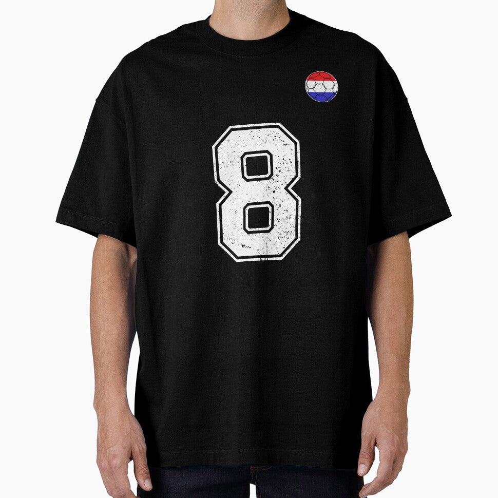 Netherlands Soccer Number 8 Vintage Sports Fan by - Adult & Kids T-Shirts, Sweatshirts & Hoodies apparel design preview 1