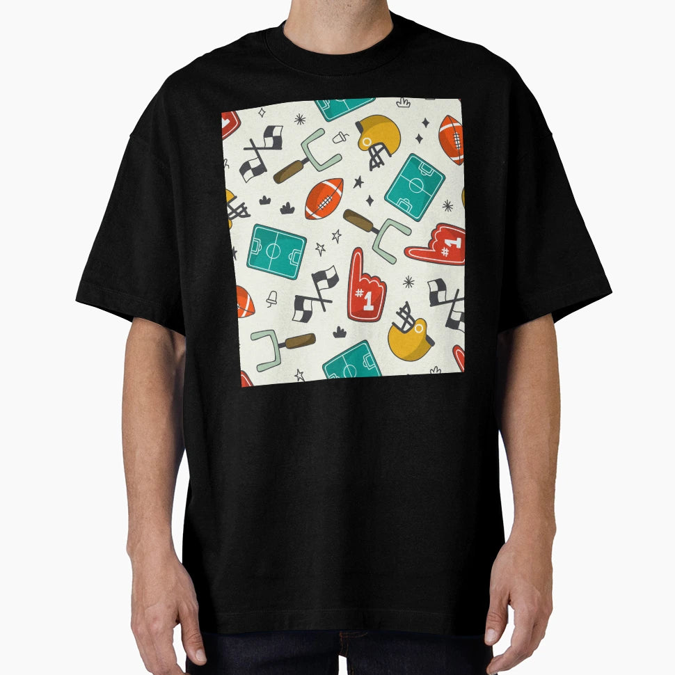 Rugby Sports Pattern T-Shirt - Casual Everyday Wear for Adults - T-Shirt, Sweatshirt, Hoodie