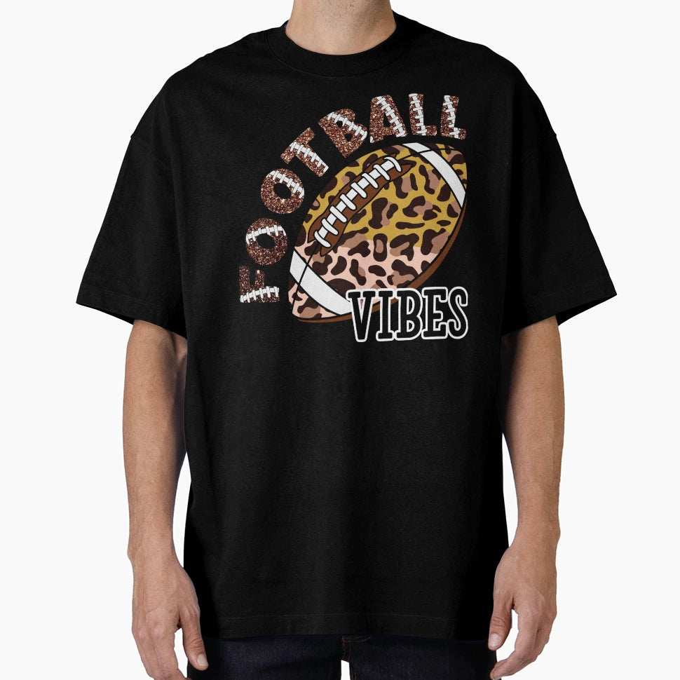 Leopard Football Vibes T-Shirt - Casual Everyday Wear Unisex - T-Shirt, Sweatshirt, Hoodie