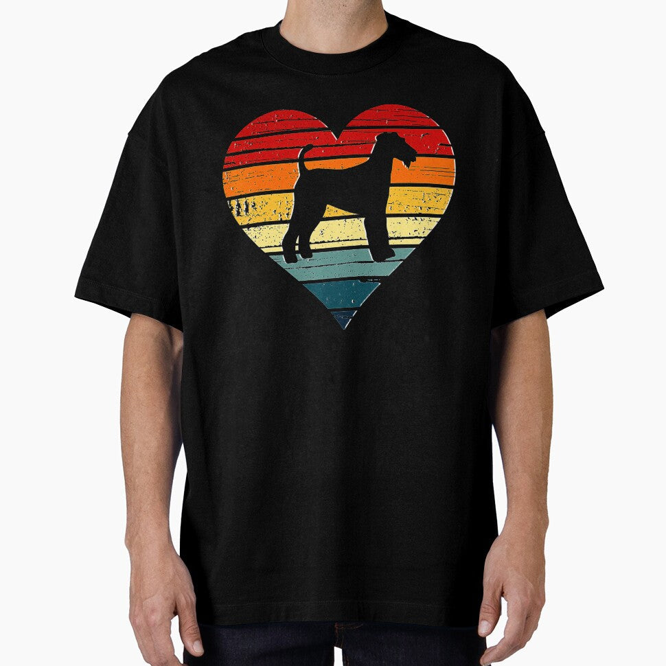 Airedale Terrier Dog Vintage Retro Heart Mom Gift - Adult & Kids T-Shirts, Sweatshirts & Hoodies apparel design preview 1