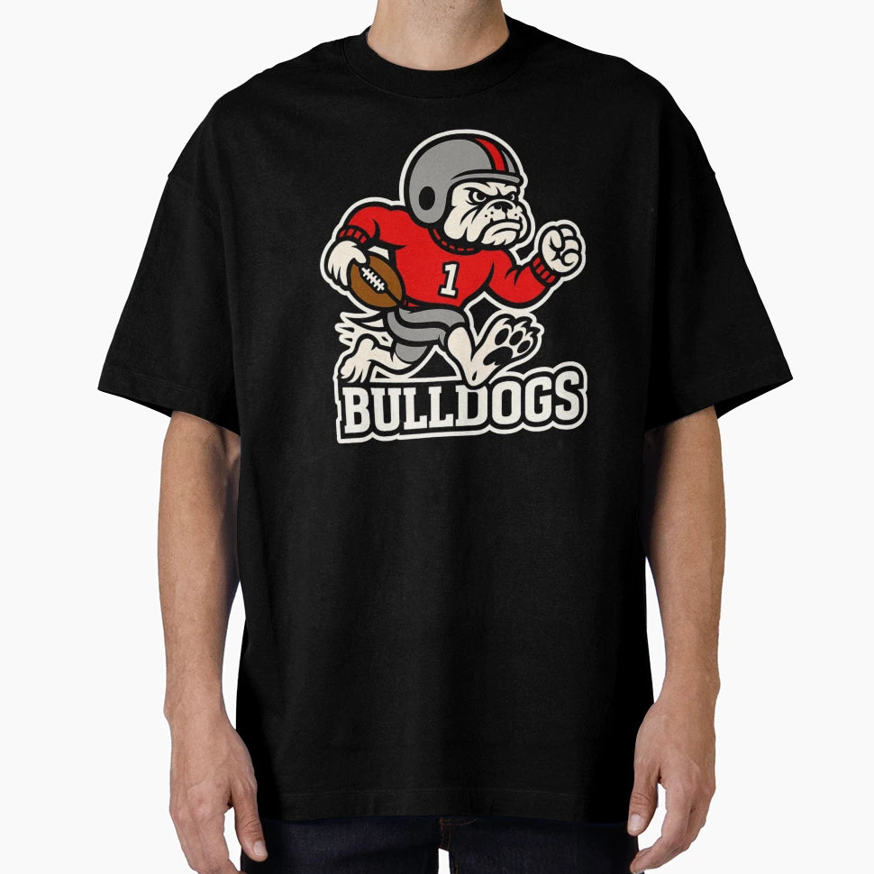 Bulldogs Football Logo T-Shirt - Casual Everyday Wear Men Women - T-Shirt, Sweatshirt, Hoodie