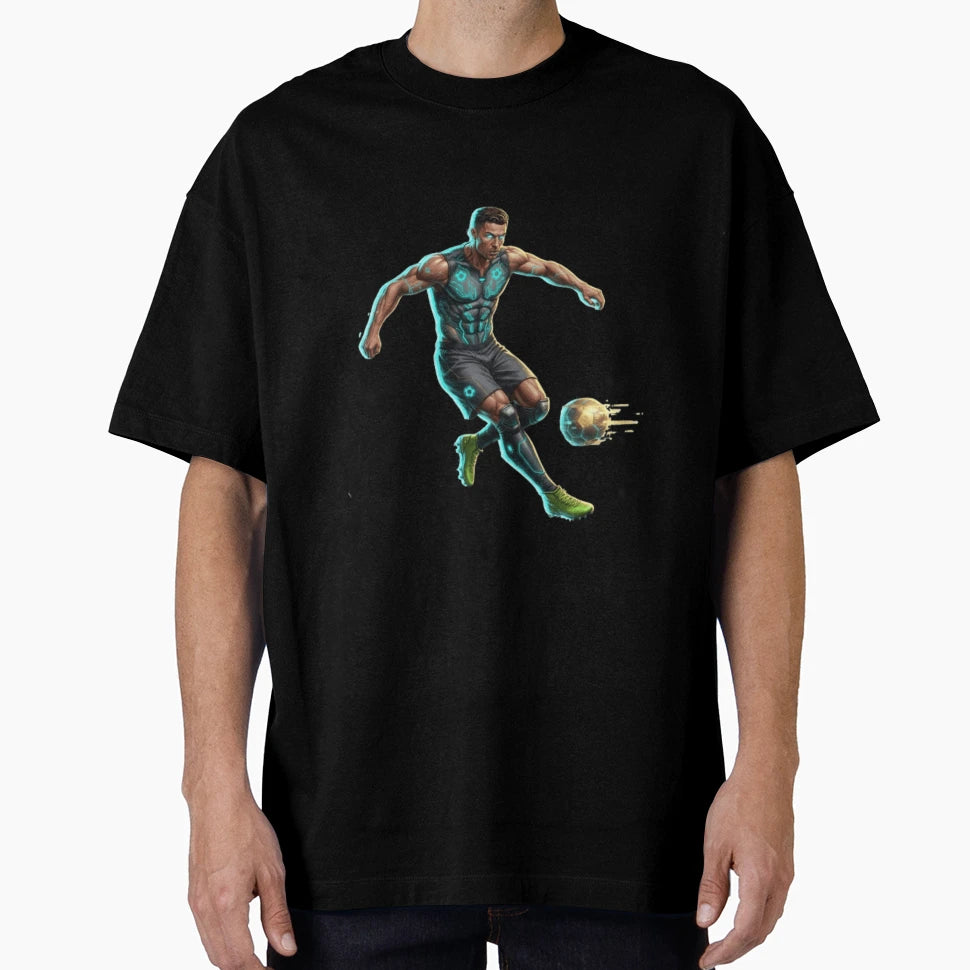 Cyberpunk Cristiano Ronaldo T-Shirt - Aesthetic Graphic for Adults - T-Shirt, Sweatshirt, Hoodie
