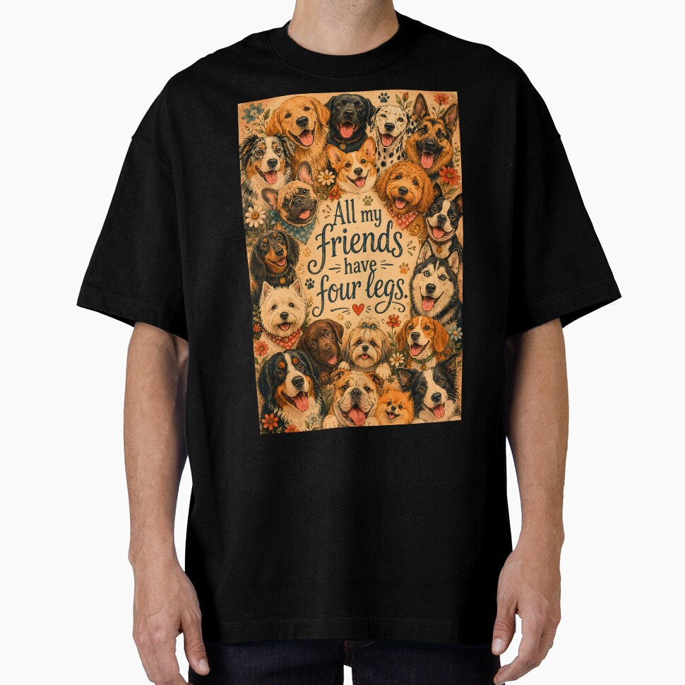 All my friends have four legs by RebelDK - Adult & Kids T-Shirts, Sweatshirts & Hoodies apparel design preview 1
