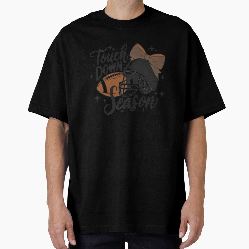 Touch Down Season Football T-Shirt - Minimalist Print Men Women - T-Shirt, Sweatshirt, Hoodie