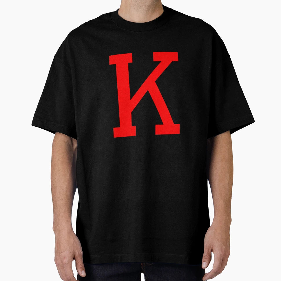 Letter K Black Red T-Shirt - Novelty Apparel for Adults - T-Shirt, Sweatshirt, Hoodie