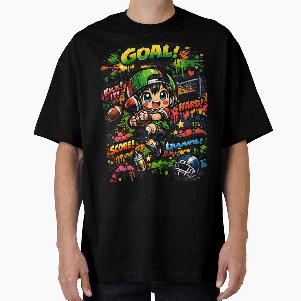 Goal Dreamer Kawaii Graffiti Soccer T-Shirt - Graphic Print for Adults - T-Shirt, Sweatshirt, Hoodie