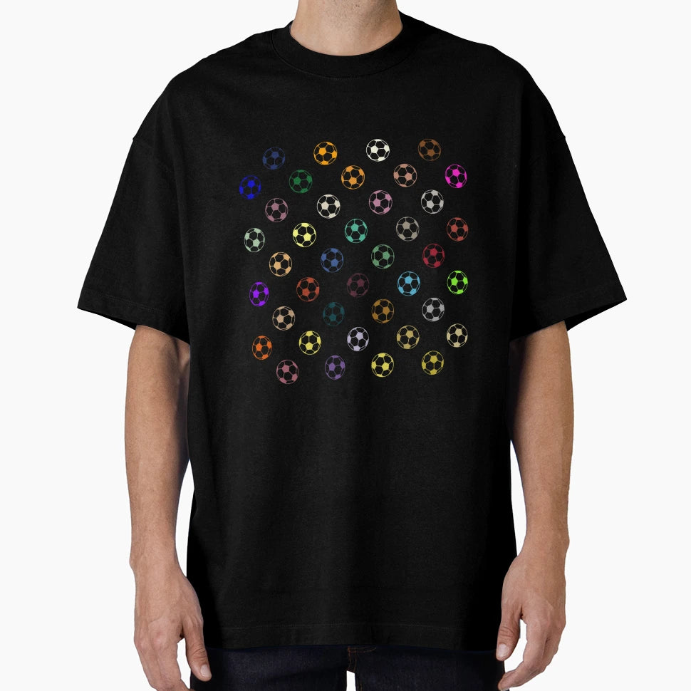 Abstract Multi Color Football Soccer T-Shirt - Aesthetic Graphic Men Women - T-Shirt, Sweatshirt, Hoodie