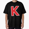 K Initial Letter K Red And White T-Shirt - Unique Graphic Men Women - T-Shirt, Sweatshirt, Hoodie