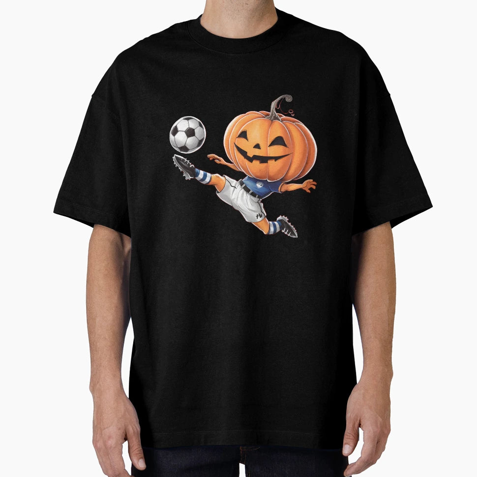 Pumpkin Soccer Player Funny Ball Spooky T-Shirt - Trendy Graphic Men Women - T-Shirt, Sweatshirt, Hoodie