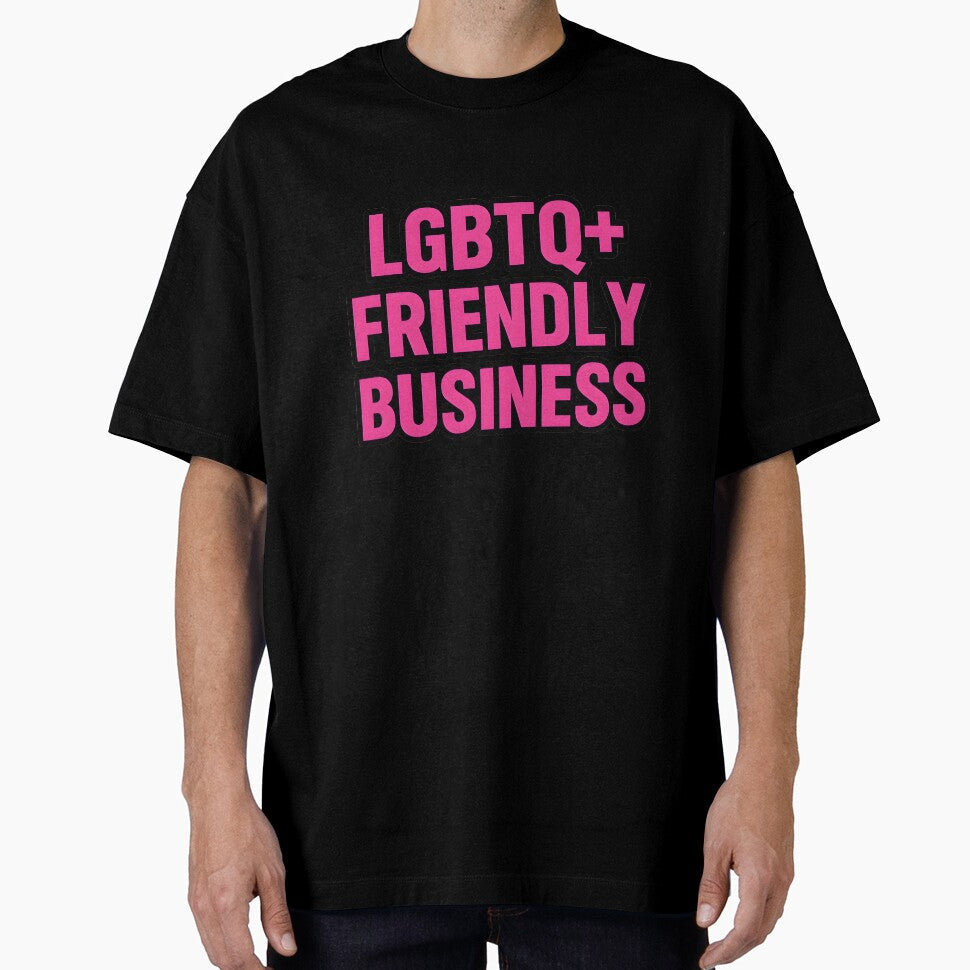 LGBTQ+ Friendly Business Bold Pink Statement by Haus - Adult & Kids T-Shirts, Sweatshirts & Hoodies apparel design preview 1