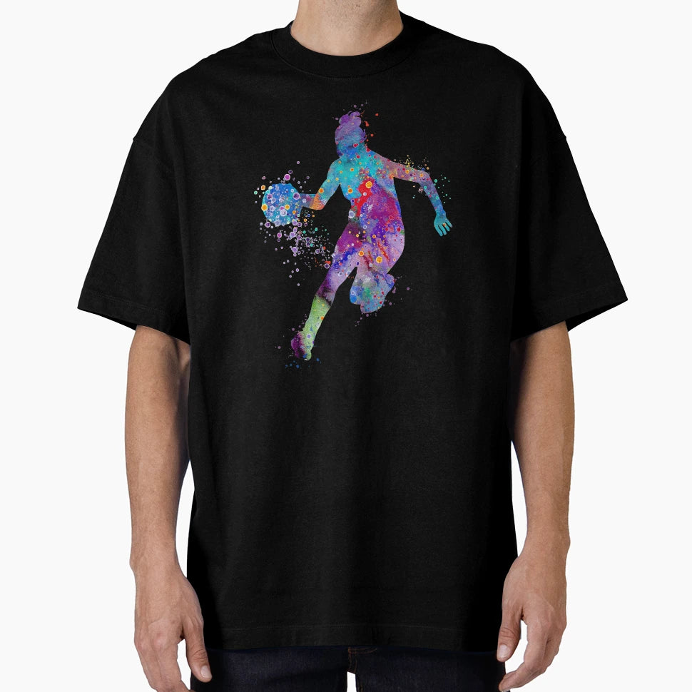 Basketball Watercolor Painting T-Shirt - Casual Everyday Wear Men Women - T-Shirt, Sweatshirt, Hoodie