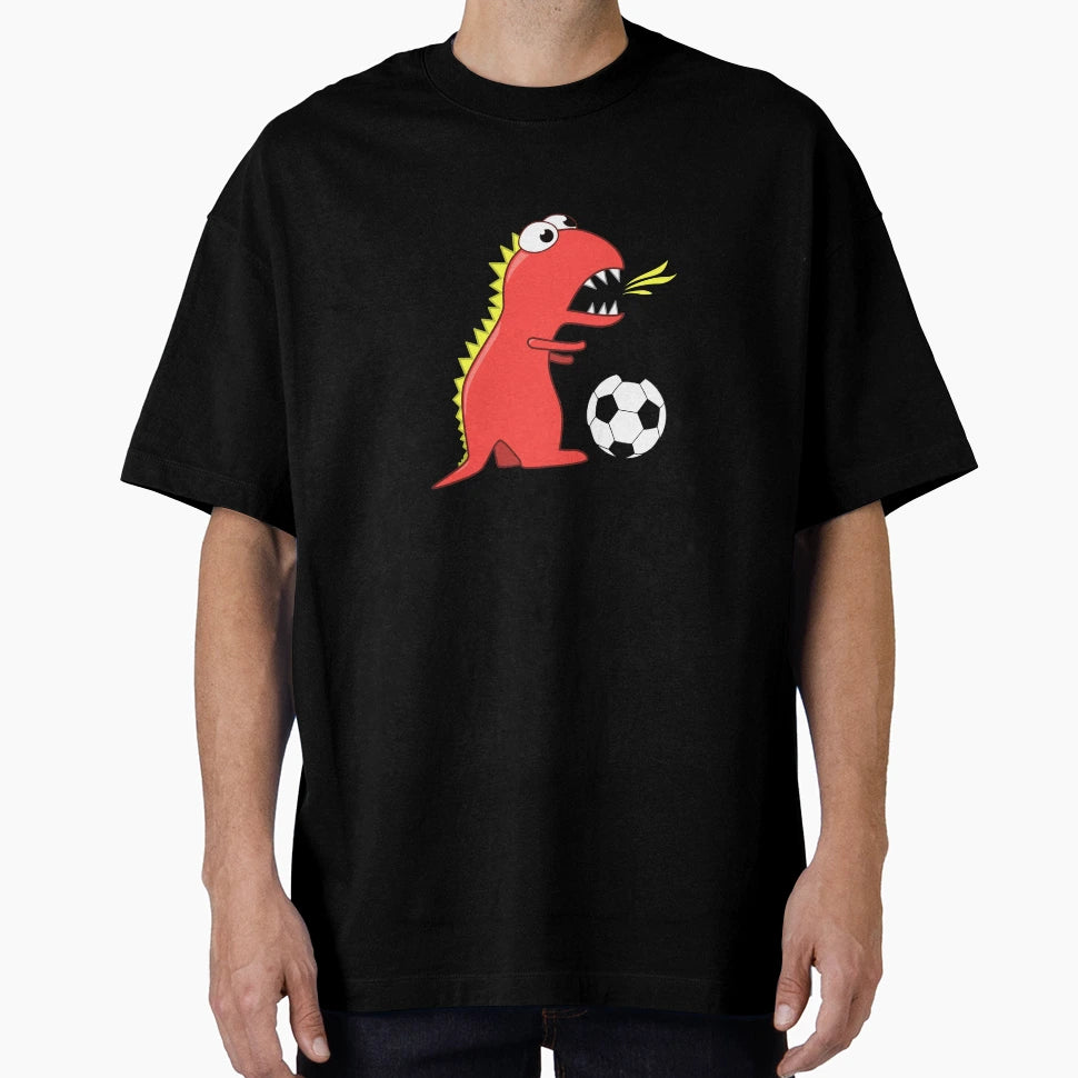Blue Funny Cartoon Dinosaur Soccer T-Shirt - Streetwear Style Unisex - T-Shirt, Sweatshirt, Hoodie