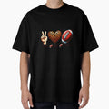 Peace Love Football T-Shirt - Aesthetic Graphic Unisex - T-Shirt, Sweatshirt, Hoodie