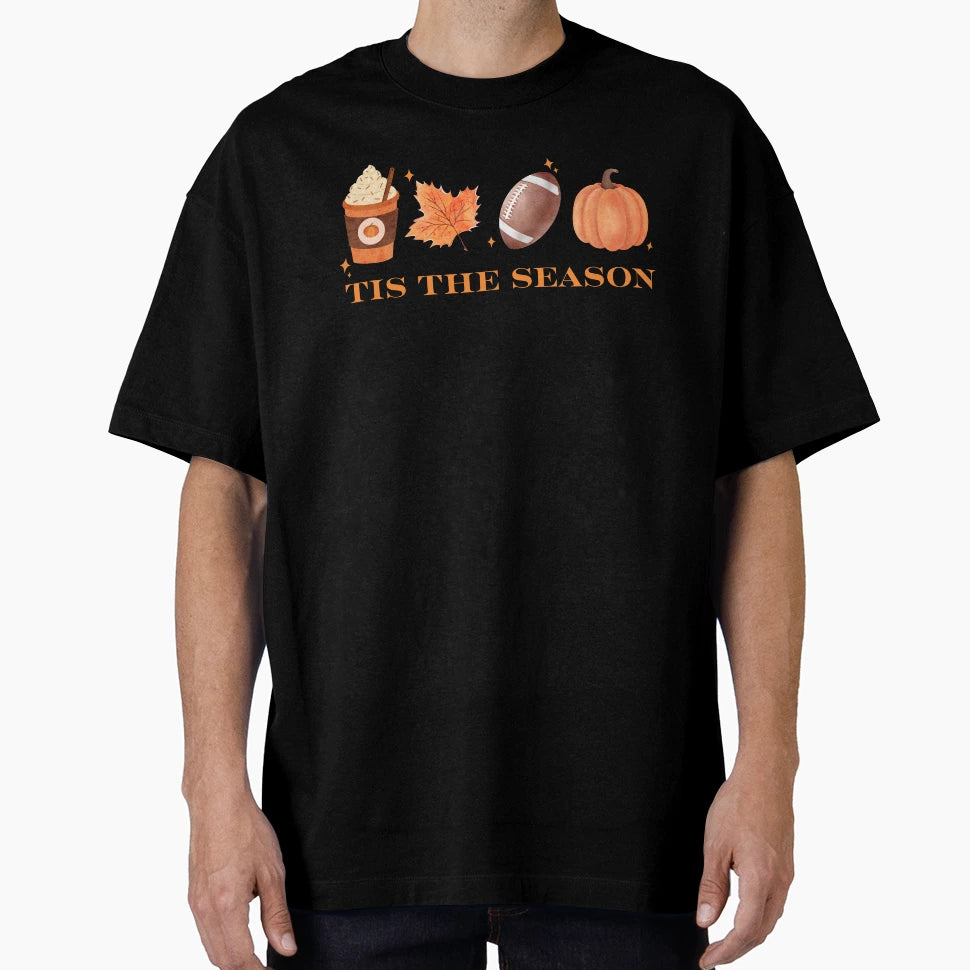 Tis Season Cozy Fall Vibes Pumpkin T-Shirt - Custom Art Print for Adults - T-Shirt, Sweatshirt, Hoodie