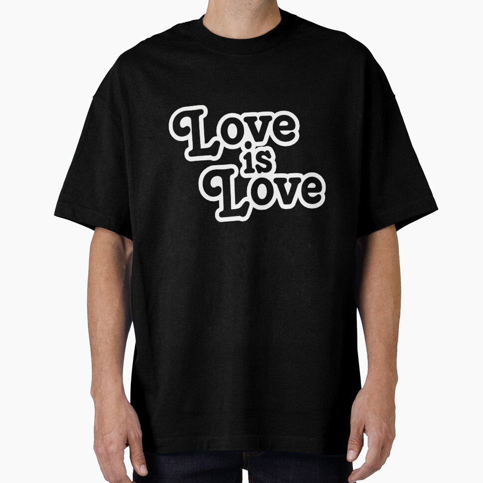 Love is Black and white retro lettering on pink by - Adult & Kids T-Shirts, Sweatshirts & Hoodies apparel design preview 1