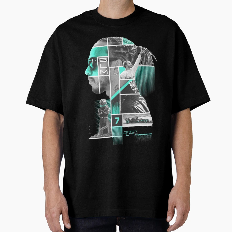 Sir Lewis Hamilton 44 7X World T-Shirt - Custom Art Print Men Women - T-Shirt, Sweatshirt, Hoodie